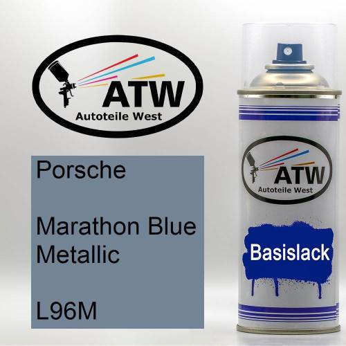 Porsche, Marathon Blue Metallic, L96M: 400ml Sprühdose, von ATW Autoteile West.